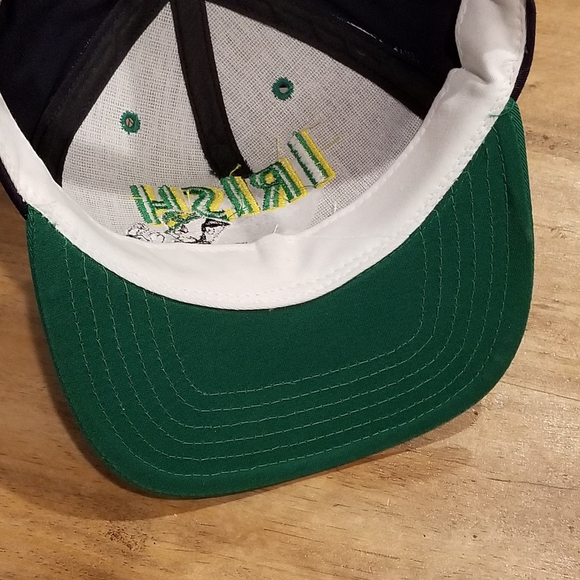 Vintage Notre Dame Fighting Irish Hat Snapback 90s Made USA Wool Blend NOS - Picture 7 of 10